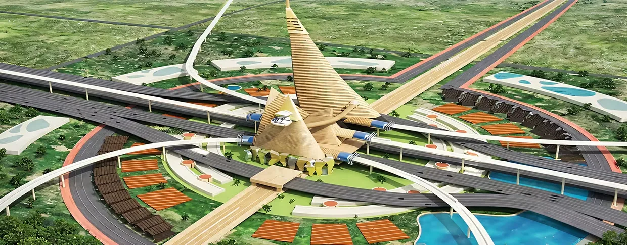 Aerial concept render of the Dholera SIR master plan